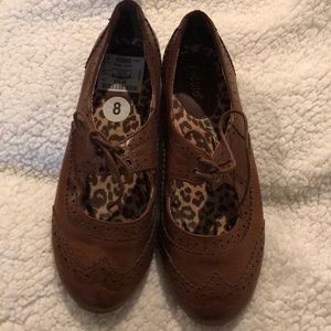 Brown lace oxfords